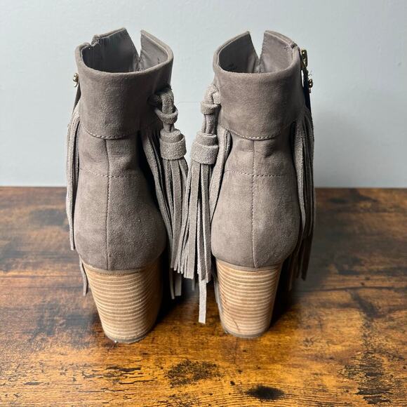 Betseyville by Betsey Johnson Leather Fringe Ankle Boots Sz 10 Western Festival - Picture 6 of 11